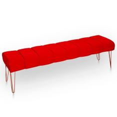 Imagem de Recamier Estofada Casal Luxo Veludo Cor Vermelho