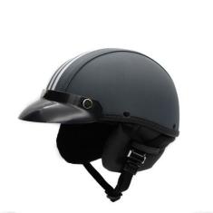Imagem de Capacete Coquinho Scooter Moto Elétrica Bike Couro Grafite - Br101