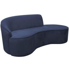 Imagem de Sofá Curvo 02 Lugares 150cm Eron Braço Direito Suede Azul - Nexta Casa