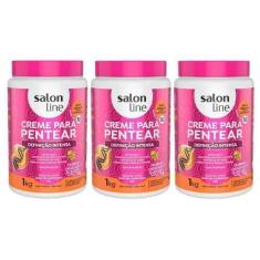 Imagem de Creme Para Pentear Salon Line Definiç Intensa 1kg 3 Potes