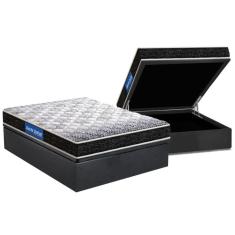 Imagem de Cama Box Baú Casal: Colchão Molas Ensacadas Probel D23 Guarda Costas Super Resistente + Base CRC Suede Gray (138x188)