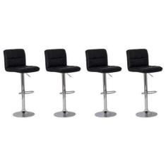 Imagem de Kit 4 Banquetas Gomos Preta - Waw Design