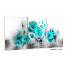 Imagem de Quadro Decorativo Flores Verdes 120x60 3 peças