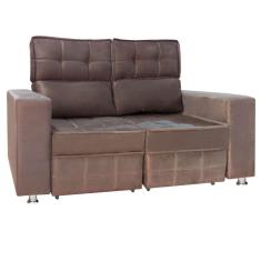Imagem de Sofá Retrátil E Reclinável 2 Lugares Londres 1.60cm C/molas - Veludo Marrom Chocolate
