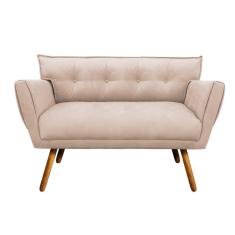 Imagem de Sofá Retrô Namoradeira Anitta Suede Bege