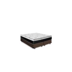 Imagem de Cama Box Queen 158 Sintético Marrom com Colchão Espuma D33 One Face - Bello Box - 58X158X198