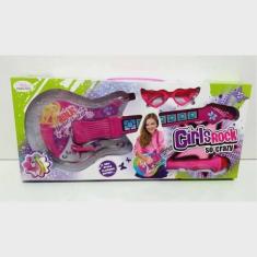 Imagem de Guitarra Girls Rock Brinquedo Infantil Rosa Musical