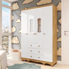 Imagem de Guarda Roupas Infantil 4 Portas Com Janela E 3 Gavetas 100% Mdf Lana E