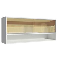 Imagem de Armário Aéreo Madesa 2 Portas Correr Vidro Reflex 1 Nicho para Cozinhas Glamy, Lux e Reims - Branco