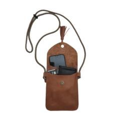 Imagem de Bolsa Feminina Tiracolo Transversal Em Couro Porta Celular - Boadebols