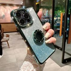 Imagem de Luxo brilhando glitter caso de telefone macio para iphone 14 13 12 11 pro max xs max xr x 14 plus capa de anel amortecedor, pc7253t7, para iphone 14