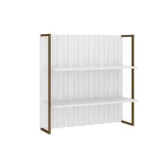 Imagem de Armário Aéreo p/ Cozinha Bella Ripado 2606 c/ 2 Prateleiras 80cm Branc