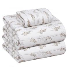 Imagem de RUVANTI Lençóis de flanela tamanho solteiro – Jogo de lençóis duplos escovados 100% algodão, bolsos profundos, 40,6 cm, lençóis de cama respiráveis e extramacios, quentes e aconchegantes, 3 peças,