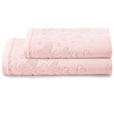 Imagem de Kit Jogo de Toalhas Dohler 2 Peças Banho e Rosto Romance 100% Algodão 