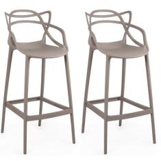 Imagem de Kit 2 Banquetas Allegra com Encosto Design Cozinha/bancada - Fendi