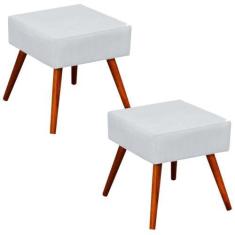 Imagem de Kit 02 Puffs Banqueta Decorativa com Pés Palito Lívia W01 Material Sin