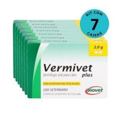 Imagem de Kit Vermífugo Vermivet Plus Biovet 2g c 2 Comprimidos C 7 unidades
