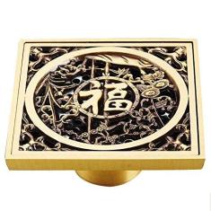 Imagem de Ralo invisível Chuveiro Chão Cobre Desodorante Banheiro Máquina de lavar Banheiro Varanda Tê Filtro de aço inoxidável Dreno de água Ralo