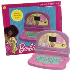 Imagem de Laptop Infantil Barbie Bilíngue Charm Tech Rosa Candide 1853
