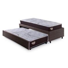 Imagem de Bicama Box Solteiro Marrom 88X188 Com Dois Colchões Relax Adorabile Mo