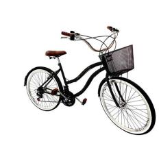 Imagem de Bicicleta Aro 26 Beach Retrô 18 Marchas Preto - Maria Clara Bikes