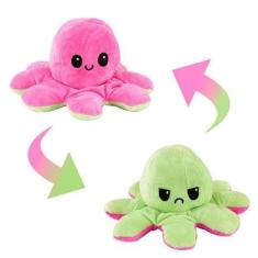 Imagem de Pelucia Polvo Reversivel Grande - Rosa e Verde bbr