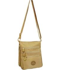 Imagem de Bolsa Feminina Nylon Transversal Castanho 26x19x10cm - Sport By Ello