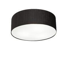 Imagem de Plafon Cilíndrico Cúpula Em Tecido 40X12cm Preto Bivolt