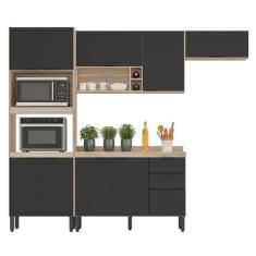 Imagem de Cozinha Modulada Composição 3 Firenze 4 Peças Avena/Grafito - Demóbile