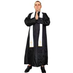 Imagem de Fantasia Padre Adulto Festa Junina Halloween