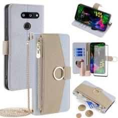 Imagem de Asuwish Capa de telefone para LG G8 ThinQ capa carteira com protetor de tela e espelho couro PU capa flip anel suporte cartão alça transversal celular LGG8 Thin Q G 8 LG8 G8thinq LGG8thinq 8G mulheres