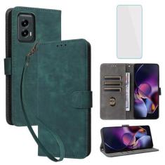 Imagem de IUQXU Capa carteira para celular Motorola Moto-G-Stylus-5G-2024 com protetor de tela [bloqueio RFID] Suporte de cartão com suporte para homens e mulheres capa de celular para Moto GStylus 5G 2024