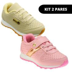 Imagem de Kit 2 Pares Tênis Infantil de Menina Escolar - Club Happy, 28, Única
