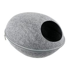 Imagem de Cama de Gato de Feltro, Novidade Redonda de Feltro Cama de Caverna de Gato Abrigo Quente Gatinho Casa de Inverno Cama de Tenda para Animais de Estimação Internos Gatos Gatinhos