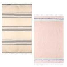 Imagem de Organix Toalha de praia Fouta turca 100% algodão, pacote com 2, 89 x 178 cm, toalha de banho de secagem rápida sem areia, toalha de viagem leve extra grande para adultos, macia, durável, absorvente -