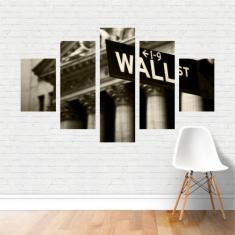 Imagem de Quadro Cidades Placa Wall Street Manhattan New York Canvas
