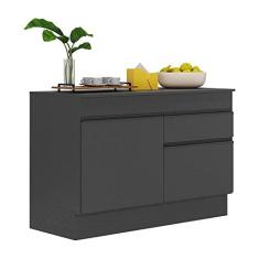 Imagem de Balcão Cozinha com Rodapé Gabinete Pia 120 cm 2 Portas 1 Gaveta Veneza Multimóveis Mp2117.895 Preto
