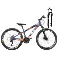 Imagem de Bicicleta Aro 26 VikingX Tuff25 21v Freios Mecânicos e Trava, Roxo, La