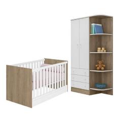 Imagem de Jogo De Quarto Infantil Doce Sonho Guarda Roupa 2 Portas E Berço Mini