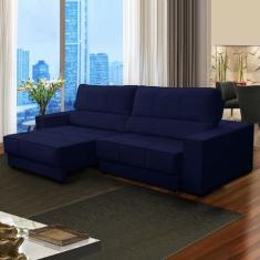 Imagem de Sofá Retrátil para Sala 300 Cm Reclinável Mola Ensacada Orion Veludo A