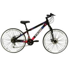 Imagem de Bicicleta Aro 26 Vikingx Tuff Preto/Rosa 21v Alumínio Freeride Freio a