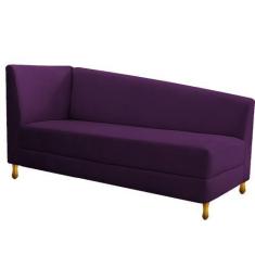 Imagem de Recamier Valéria 185cm Lado Direito Suede Roxo - Doce Sonho Móveis