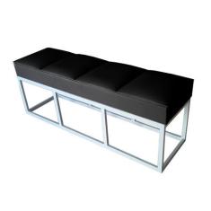 Imagem de Recamier Casal Preto Base De Metal Cinza Square Módena - RBL