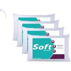 Imagem de Travesseiro 65x45 Cm Lavavel Aniácaro/Anti mofo 100% Fibra Siliconada C/ 4 unidades