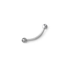 Imagem de Piercing Banana de Bolinha Strass em Aço 10mm