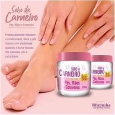 Imagem de Kit 3 Creme Hidratante Pé Mãos Rachadura Sebo De Carneiro