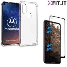 Imagem de Capa Capinha Anti Impacto Shock Motorola One Vision + Película 3d Cobertura 100%