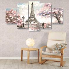 Imagem de Kit Quadros Decorativos Paris Torre Eiffel  Aquarela