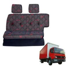 Imagem de Sofá Cama Caminhão Mb Atego 1418 Cabine Simples Vermelho - Pampa