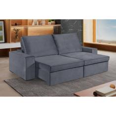 Imagem de Sofá 3 Lugares Retrátil e Reclinável 250cm Samba Yescasa Grafite